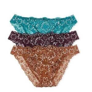 Victoria Secret 3-Pack Shine Lace Cheekini Panties